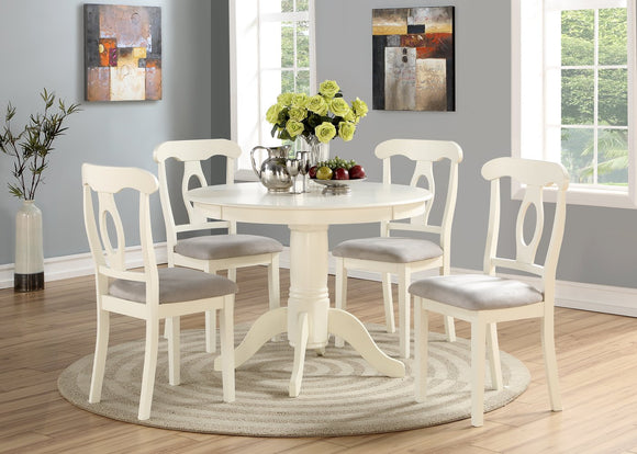 Angel Line 23511-21 5 Piece Lindsey Dining Set, White/Gray