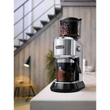 DeLonghi Dedica Stainless Steel Digital Conical Burr Grinder with 18 Grind Settings and Portafilter Adaptor – 12 oz.