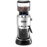 DeLonghi Dedica Stainless Steel Digital Conical Burr Grinder with 18 Grind Settings and Portafilter Adaptor – 12 oz.