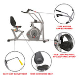 Magnetic Recumbent Exercise Bike, 350lb High Weight Capacity, Arm Exercisers, Monitor, Pulse Rate
