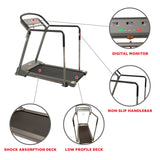 Recovery Walking Treadmill w/ Low Pro Deck and Multi-Grip Handrails for Mobility/Balance Support