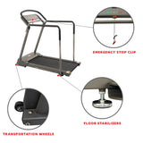 Recovery Walking Treadmill w/ Low Pro Deck and Multi-Grip Handrails for Mobility/Balance Support
