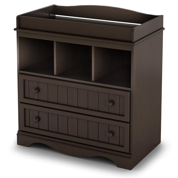South Shore 2-Drawer Changing Table with Open Storage, Espresso