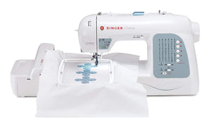 SINGER Futura XL400 Portable Sewing and125 Embroidery Design Machine including 30 BuiltIn Stitches, Fully BuiltIn 2step Buttonhole,Drop Feed Free Motion