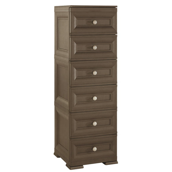 Slim 6 Drawers Tall Unit