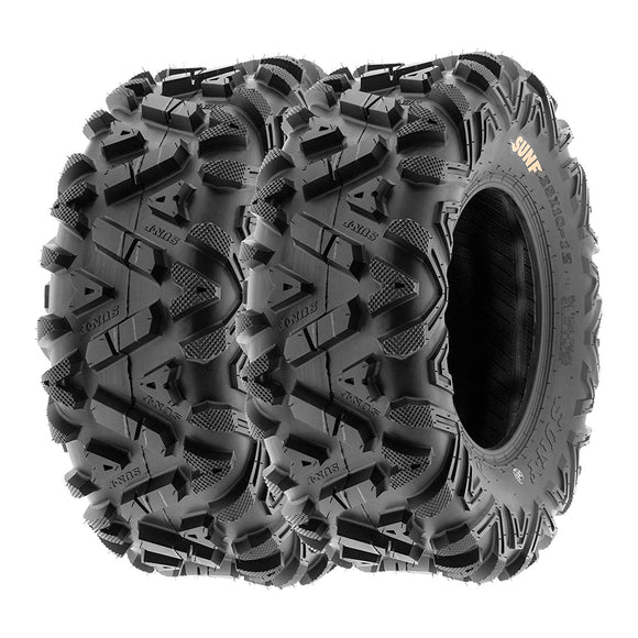 SunF 26×11-12 26x11x12 ATV UTV A/T Replacement Race 6 PR Tubeless Tires A033 POWER I, [Set of 2]