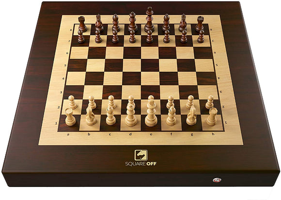 Square Off Chess Set – an Electronic Chessboard, which Moves The Opponent's Wooden Chess Pieces on its Own. Kids or Adults can Play Against The AI or Any Online Chess Player Across The Globe.