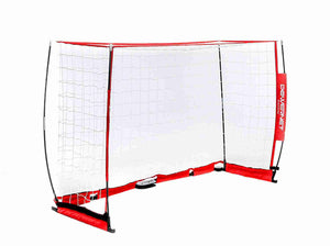 PowerNet Soccer Goal 6ft x 4ft Portable Bow Style Net | Collapsible Metal Base | Durable Lightweight Vertical Poles | Quick Setup EZ Storage | 1 Goal+1 Carrying Bag | Scrimmage Game | Rebounder