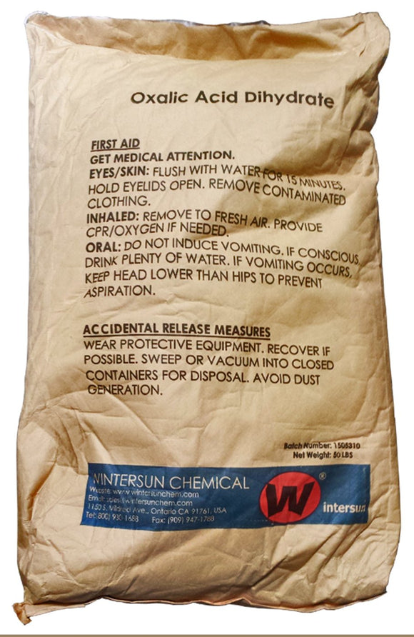 Oxalic Acid Dihydrate [H2C2O4 2H2O ] [CAS_6153-56-6] 99.6+% Fine White Crystal/ Powder (50 Lbs Bag) by Wintersun Chemical