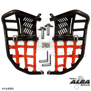 Yamaha YFZ 450 (2004-2009) (2012-2013) Propeg Nerf Bars Black Bars w/Red Net