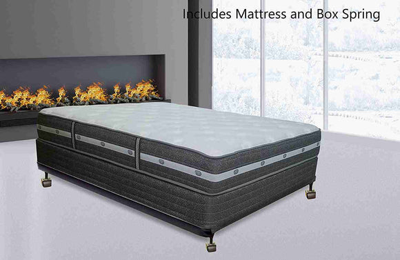 Spring Air 11-inch Firm Innerspring Pillowtop Mattress and Traditional Box Spring / Foundation Set with Frame No Assembly Required Full Size