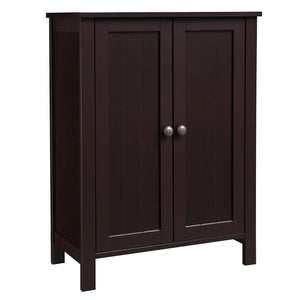 VASAGLE Bathroom Floor Storage Cabinet with Double Door Adjustable Shelf, 23.6”L x 11.8”W x 31.5”H, Brown UBCB60BR