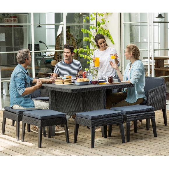 Columbia 9Pc Outdoor Dining Set Graphite (DISPLAY SET)