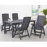 Montreal Folding Recline Garden Chair Graphite