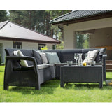 Corfu II Relax L Shape Corner Outdoor Sofa Set Graphite