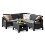 Corfu II Relax L Shape Corner Outdoor Sofa Set Graphite