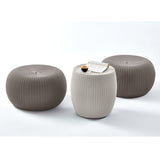 Cozy Pouf Ottoman Patio Set Harvest Brown + FREE DELIVERY