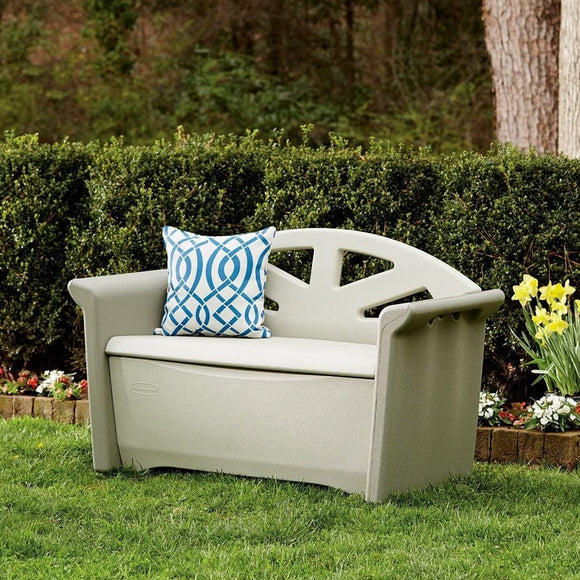 Patio Storage Bench Olive