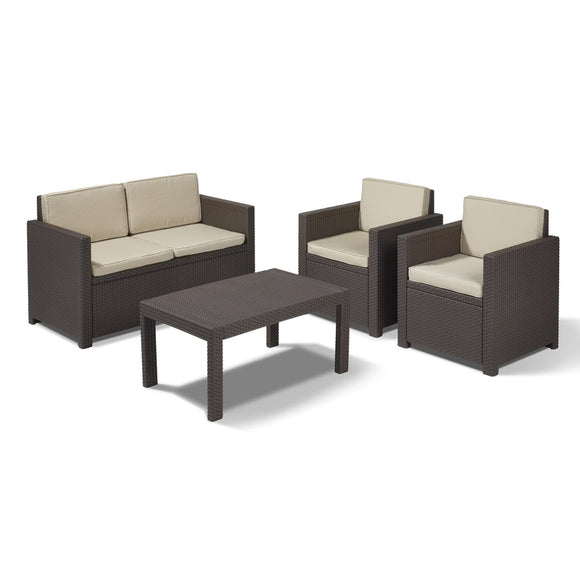 Victoria Outdoor Sofa Set Brown + Free Delivery