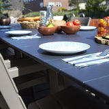 Long Lima Table + 8 Tisara Chairs Graphite (Free Delivery)