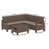 Corfu II Relax L Shape Corner Outdoor Sofa Set Graphite