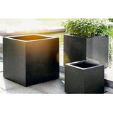 Alicante Planter Square White Textured