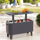 Bevy Bar Cooler Box and Side Table Brown