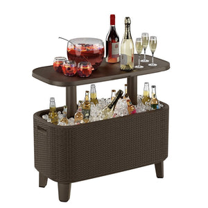 Bevy Bar Cooler Box and Side Table Brown