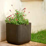 Cube Planter Wood Brown