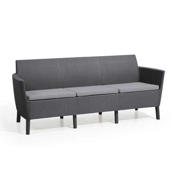 Salemo 3 Seater Outdoor Sofa Graphite