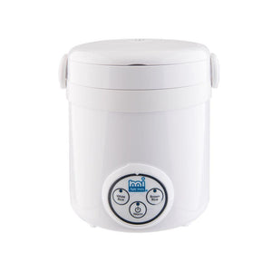 AROMA 3-Cup White Mini Rice Cooker with Non-Stick Cooking Pot