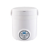 AROMA 3-Cup White Mini Rice Cooker with Non-Stick Cooking Pot