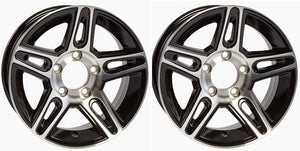 2-Pack Aluminum Trailer Rims Wheels 5 Lug 13 in. Pinnacle Black Style