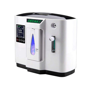 HUKOER Top Grade Portable Oxygen Concentrator Generator 1L-6L Oxygen Making Machine Air Purifier 90% High Purity Flow White with Black