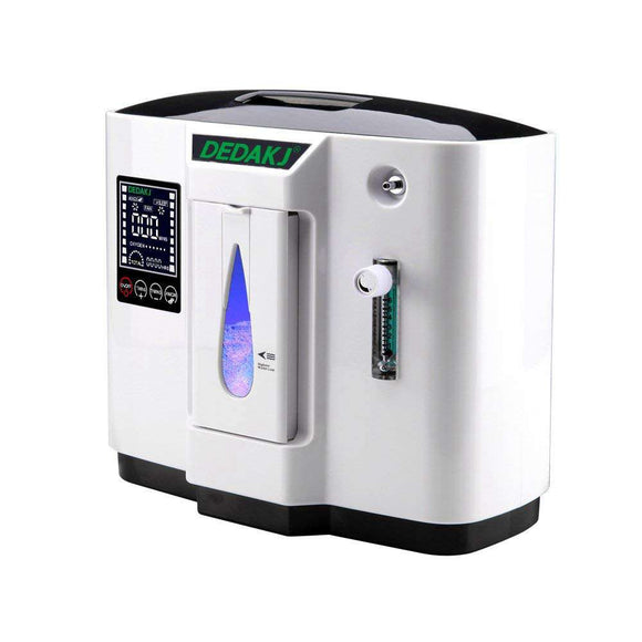 HUKOER Top Grade Portable Oxygen Concentrator Generator 1L-6L Oxygen Making Machine Air Purifier 90% High Purity Flow White with Black