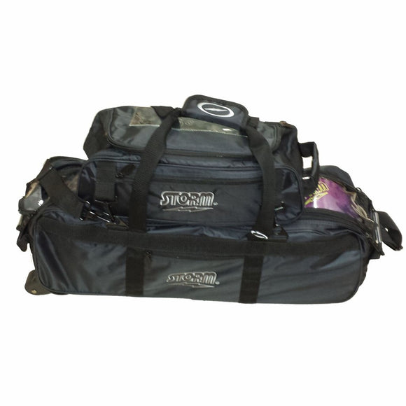 Storm Tournament 3 Ball Tote Roller Bowling Bag- Black