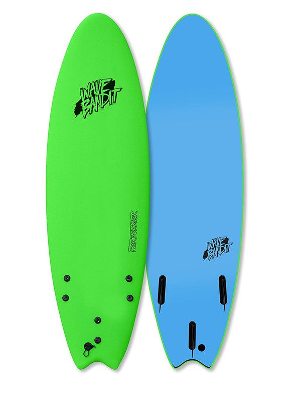 Wave Bandit Performer Tri Surfboard Neon Green 6’6